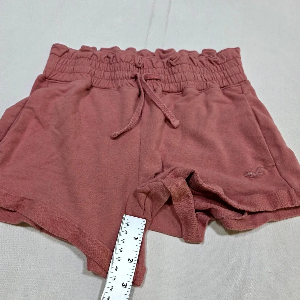 Hollister Sweat Shorts Womens XS Pink High Rise Paperbag Waist Lounge Gym Casual